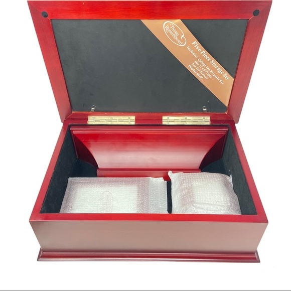 Things Remembered Five Piece Storage Set in a rich Mahogany Wood. - Picture 2 of 14